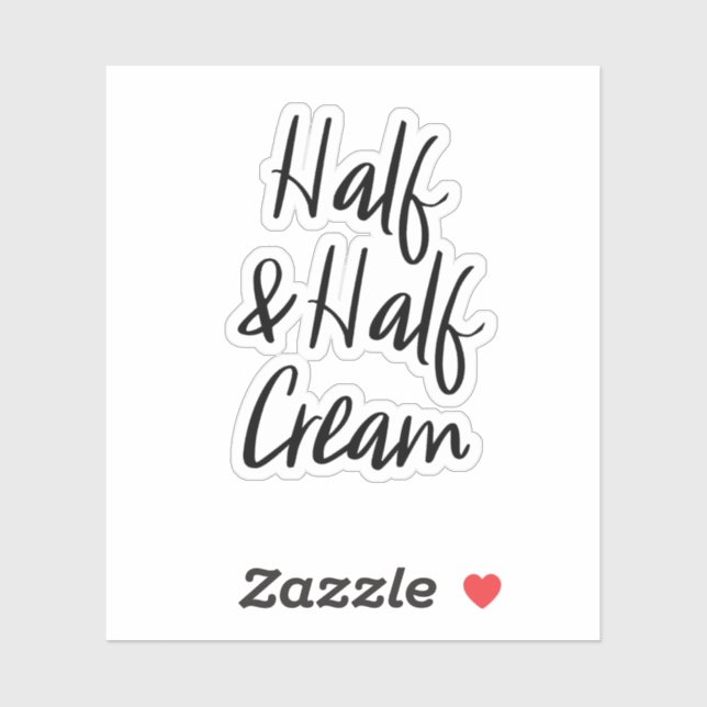 Half and Half Cream Storage Sticker (Sheet)
