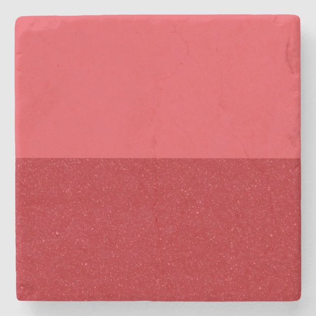 Half-and-Half Tomato Red Stone Coaster – Customise (Front)