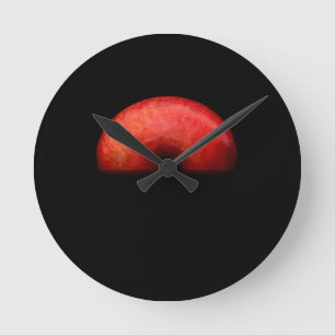 Half Apple Portrait Photograph Round Clock