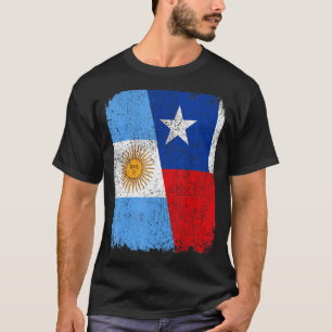 Half Argentinian Half Chilean Flag Heritage Pride T-Shirt