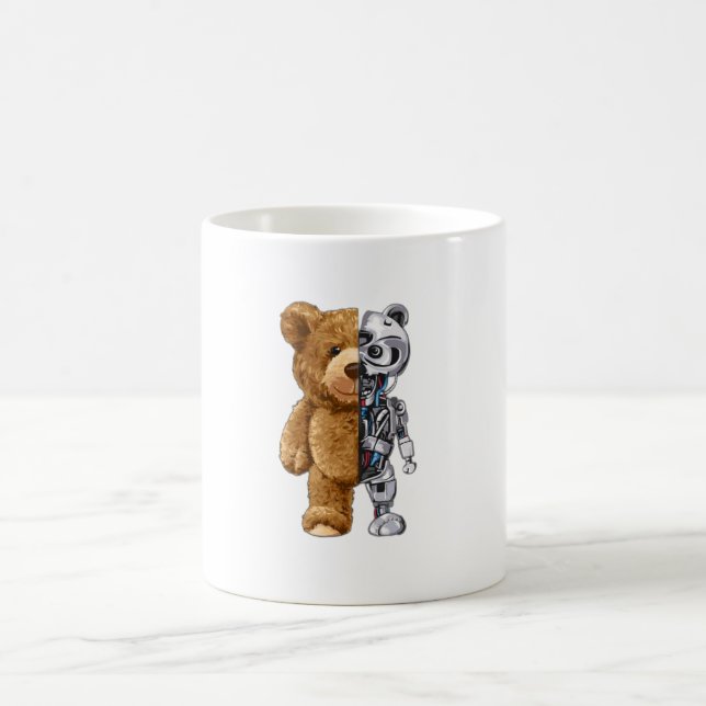 Half Bear Half Robot Coffee Mug (Center)