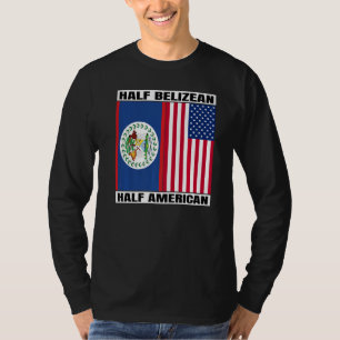 Half Belizean & American DNA Heritage Belize USA R T-Shirt