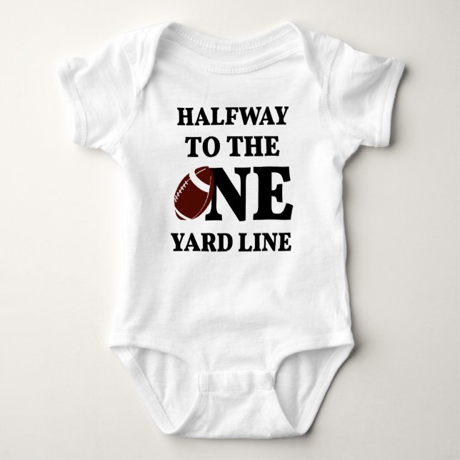  Half Birthday 6 Month, Football Birthday Baby Bodysuit (Front)