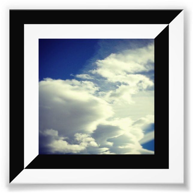 Half Black and White Diagonal Border Photo Print (Front)