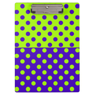 Half Blue and Green Polka Dots Clipboard