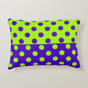 Half Blue and Green Polka Dots Decorative Cushion