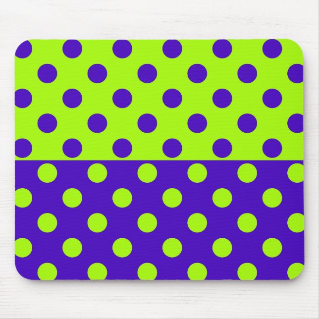Half Blue and Green Polka Dots   Mouse Pad (Front)