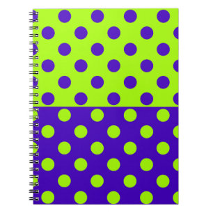 Half Blue and Green Polka Dots Notebook