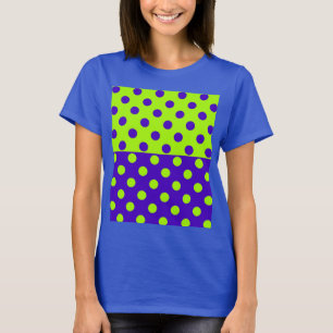 Half Blue and Green Polka Dots T-Shirt