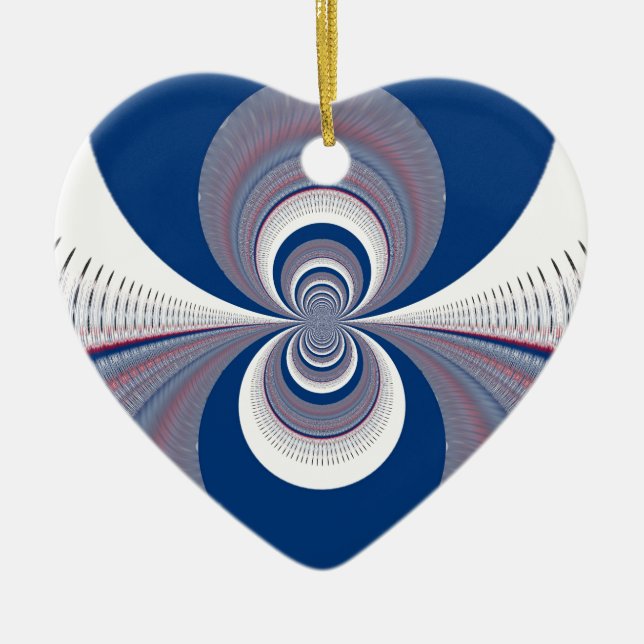 Half Blue Ceramic Tree Decoration (Front)