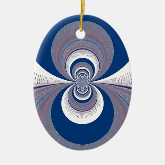 Half Blue Ceramic Tree Decoration (Front)