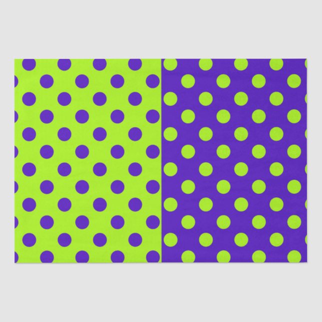 Half Blue Green Polka Dots Pattern Design  Tissue Paper (Front)
