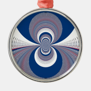 Half Blue Metal Tree Decoration
