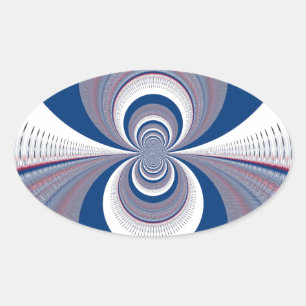 Half Blue Oval Sticker