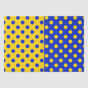 Half Blue Yellow Polka Dots Pattern Design  Tissue Paper