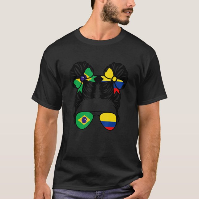 Half Brazilian Half Colombian Girl Brazil Kids T-Shirt (Front)