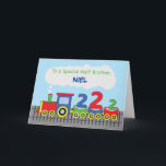 Half Brother 2nd Birthday Colourful Train on Track Card<br><div class="desc">Share with a half-brother this colourful train card to greet him when he celebrates a 2nd birthday. If your half-brother is one of those celebrating soon then it’s high time you get a copy of this to give him. Don’t forget to personalise this with his name.</div>