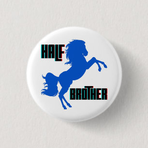 Half Brother Horse Rearing 3 Cm Round Badge