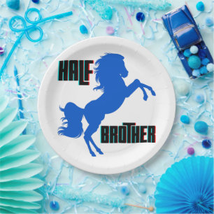 Half Brother Horse Rearing Paper Plate