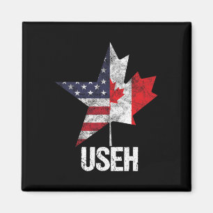 Half Canadian American Useh Canada Usa Flag United Magnet