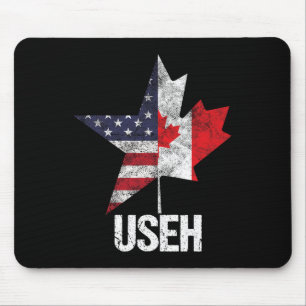 Half Canadian American Useh Canada Usa Flag United Mouse Pad