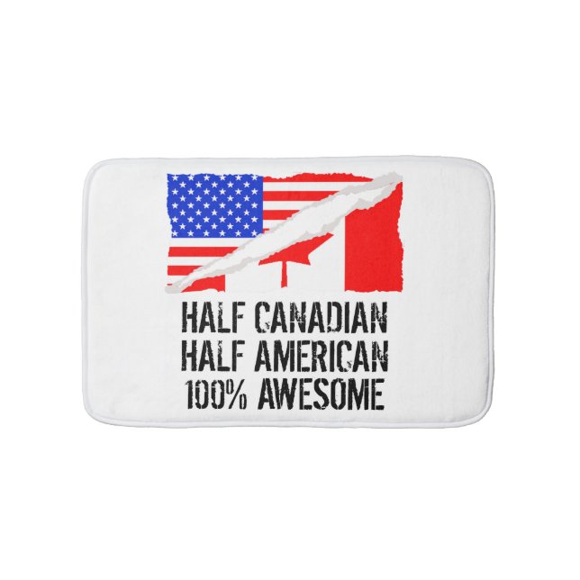 Half Canadian Half American Awesome Bath Mat (Front)