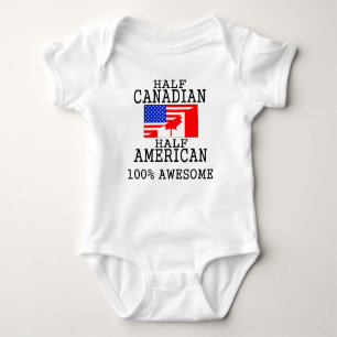 Half Canadian Half American Baby Bodysuit