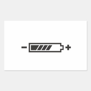 HALF CHARGE BATTERY RECTANGULAR STICKER