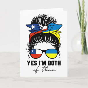 Half Chilean Half Ukrainian Girl Chile Ukraine Fla Card