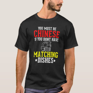 Half Chinese Half American Roots Chinese Dishes T-Shirt