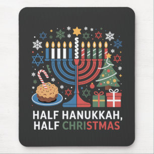 Half Christmas Half Hanukkah Christmukkah Funny  Mouse Pad