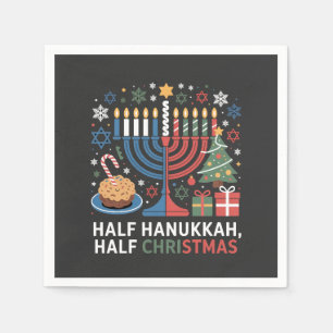 Half Christmas Half Hanukkah Christmukkah Funny  Napkin