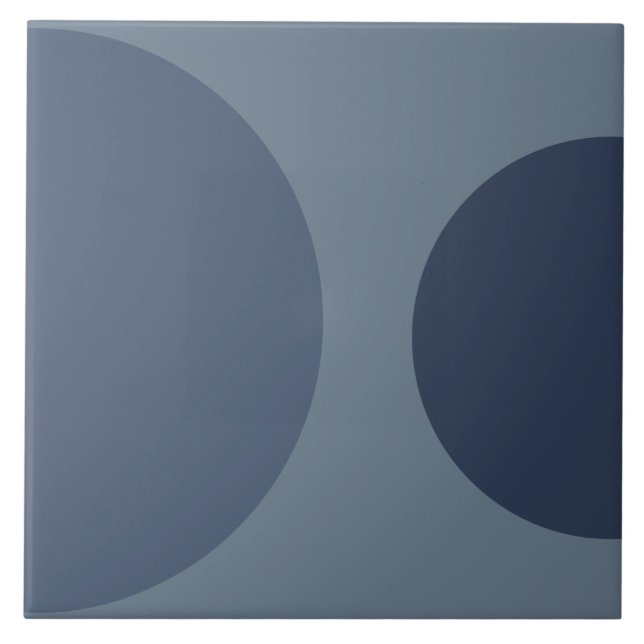 Half Circle Pattern Modern Blue Geometric Tile (Front)