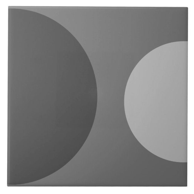 Half Circle Pattern Modern Dark Gray Geometric Tile (Front)