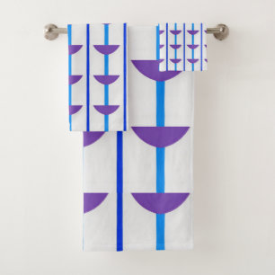 Half circles and stripes bath towel set