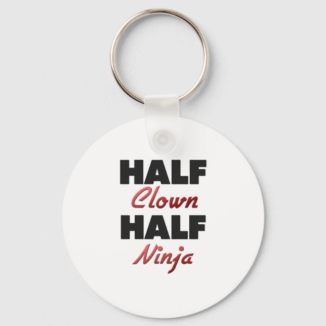 Half Clown Half Ninja Key Ring (Front)