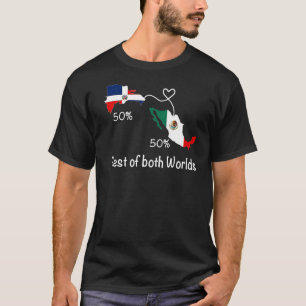 Half Colombian Half Mexican Flag Map Love Mexico C T-Shirt