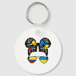 Half Colombian Half Ukrainian Girl Colombia Kids H Key Ring