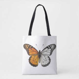 Half-Colour Monarch Butterfly Art  Tote Bag