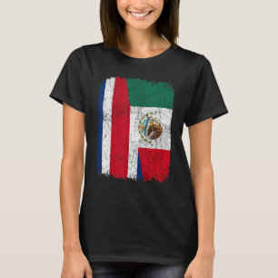 Half Costa Rican Half Mexican Flag Heritage Pride  T-Shirt