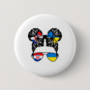 Half Croatian Half Ukrainian Girl Croatia Kids Her 6 Cm Round Badge
