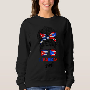 Half Cuban And Puerto Rican Rico Cuba Flag Cubaric Sweatshirt