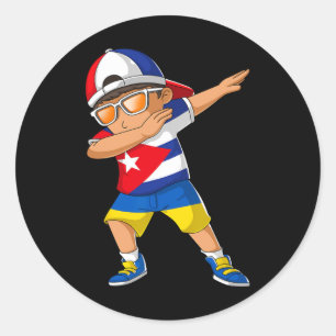 Half Cubyn Half Ukrainian Boy Kid Cuby Ukraine Fla Classic Round Sticker