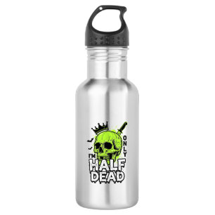 Half Dead Skull Halloween Vintage Engraving Shirt 532 Ml Water Bottle