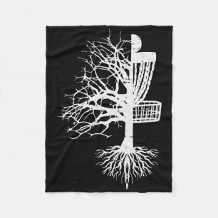 Half Disc Golf Sket Tree Funny Frisbee Frolf Men W Fleece Blanket