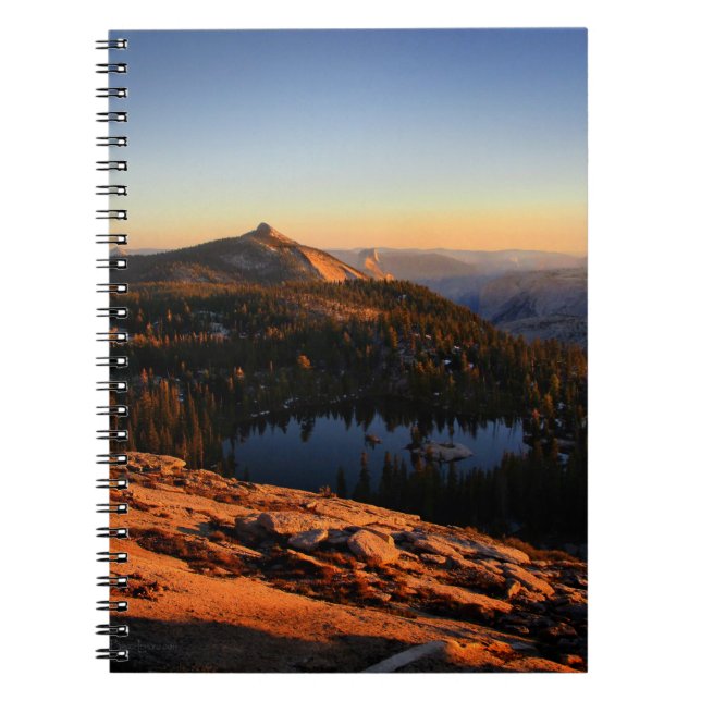 Half Dome and Clouds Rest at Sunset - Yosemite Spiral Notebook (Front)