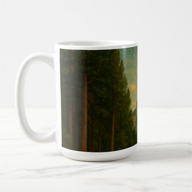 Half Dome and Trees from Yosemite Valley  Coffee Mug (Left)