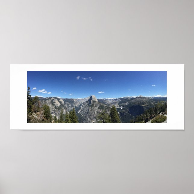 Half Dome from Glacier Point Panoramic Color Photo Poster (Front)