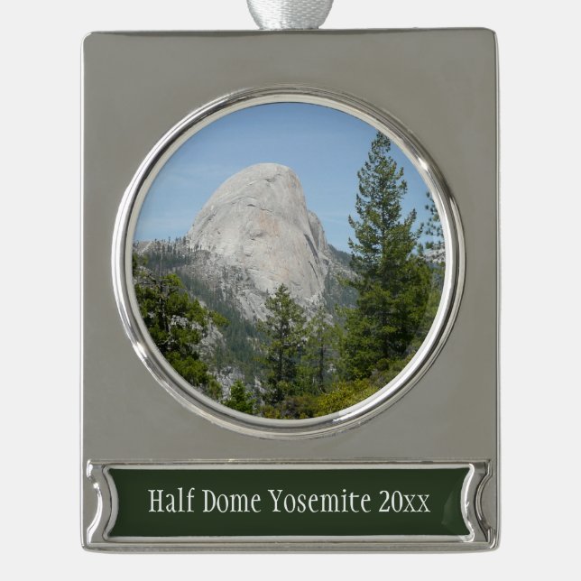 Half Dome from Panorama Trail II Silver Plated Banner Ornament (Front)