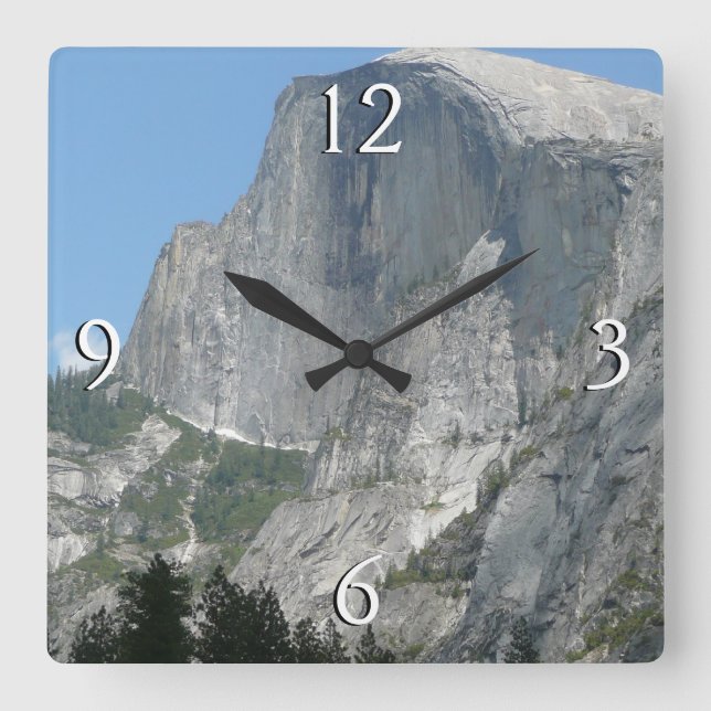 Half Dome from the Side in Yosemite National Park Square Wall Clock (Front)